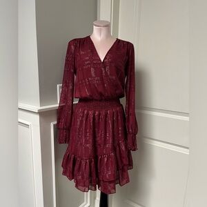 Michael Kors burgundy dress size small no tags, never worn.